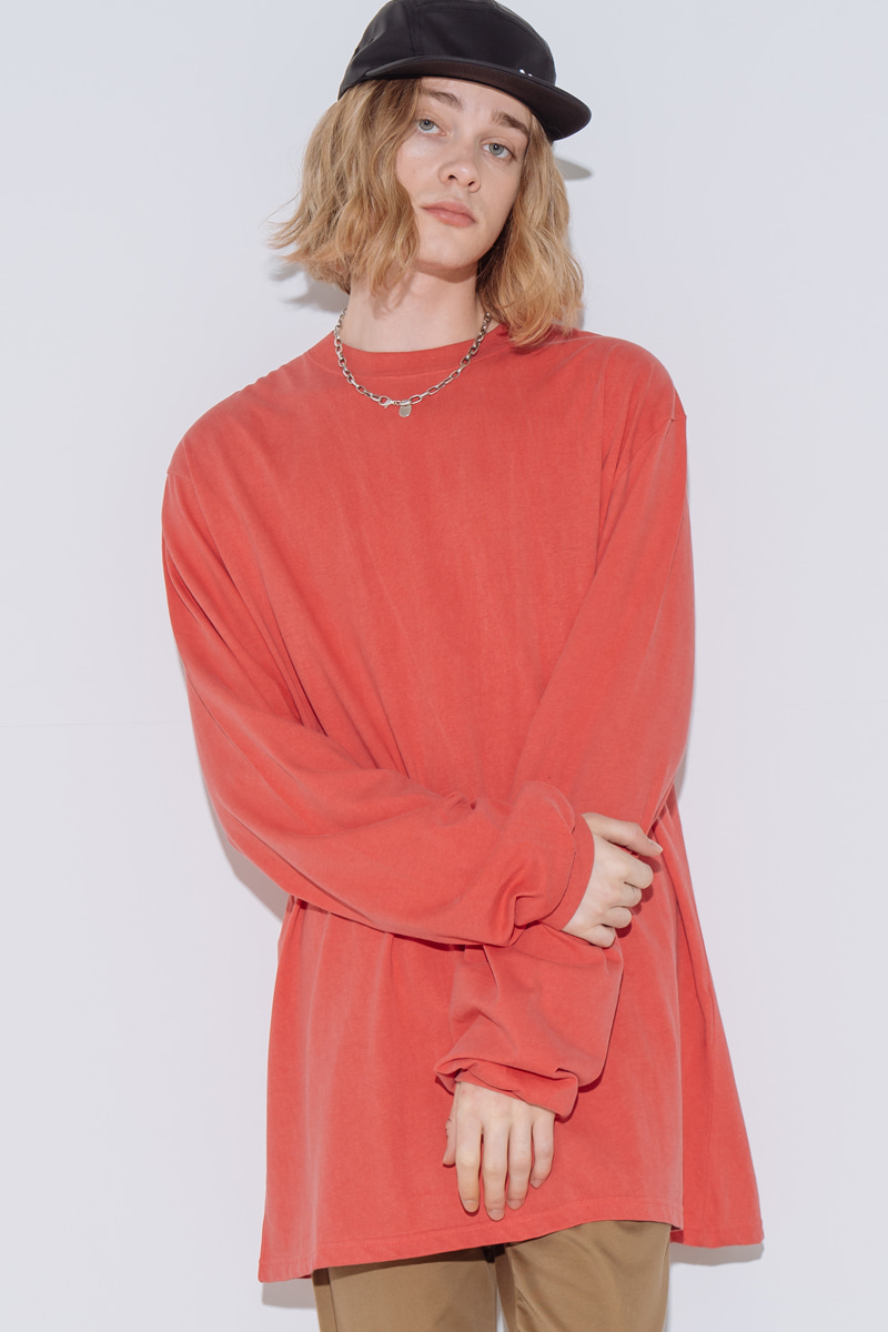 OVERFIT PIGMENT LONG SLEEVE_RED