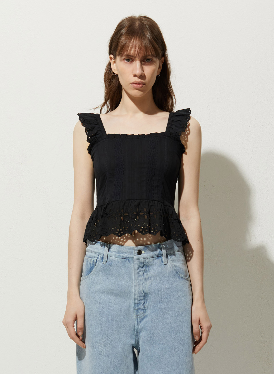 FRILL LACE TOP_BLACK