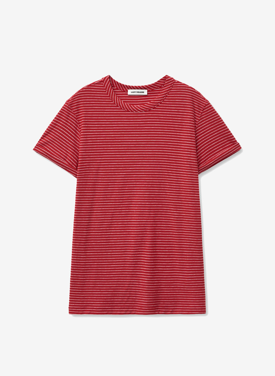 ROLL-UP STRIPE SLEEVE T-SHIRT_RED